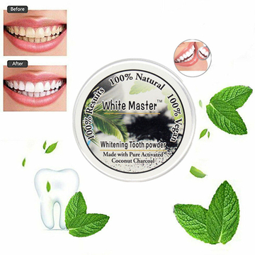 whitening tooth powder white master natural organic activated coconut carcoal remove tea coffer stains powder daily oral care10g