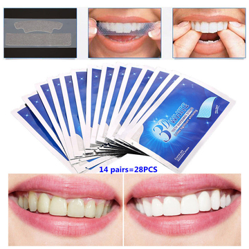 3D white teeth whitening strips remove tea coffer smoking stains tooth dental oral tool hygiene veneers white kit 14Pairs 28pcs